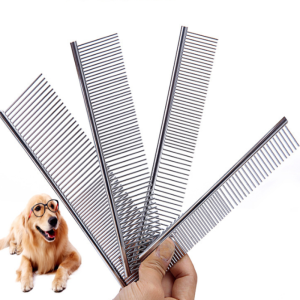 Stainless steel open knot comb for dogs and cats  Teddy small and medium dogs styling beauty comb steel comb  Pet cleaning supplies