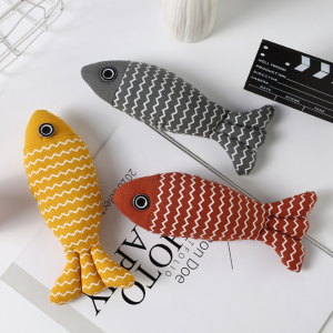 Sisal pet toys self hi small fish catnip cat and dog toys bite-resistant teething doll supplies