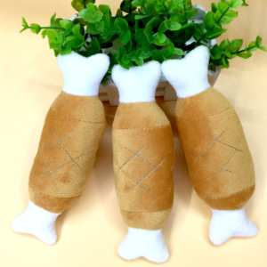 Pet Toys Plush Double Bones Chicken Legs Teething Sound Toys