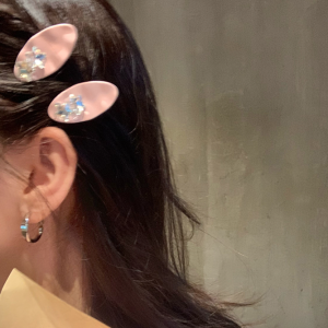 Super flash rhinestone star hair clips y2k candy color wave personality bangs clip side clip female hair card broken hair clip tide