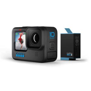 GoPro HERO10 Black - Waterproof Action Camera with Front LCD and Touch Rear Screens, 5.3K60 Ultra HD Video, 23MP Photos, 1080p Live Streaming, Webcam,