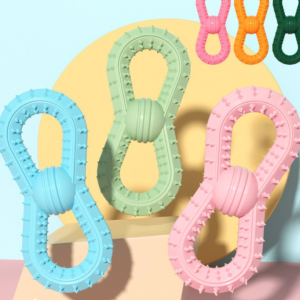Number 8 Shape Dog Teething Sticks TPR Pet Chewing Toy Balls