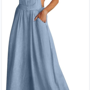 Women's Loose Side Pocket Sleeveless Denim Overalls