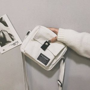 Women Simple Canvas Phone Bag Shoulder Bag