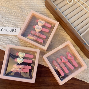 Barbie Rhinestone letters love pink duckbill hair clips sweet and lovely side clip bangs clip broken hair clip hair accessories