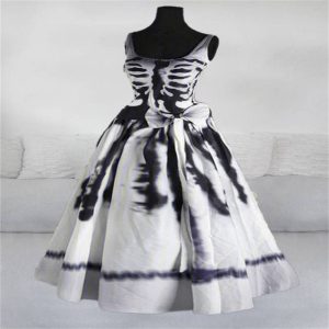 Women's Tie-Dye Skull Print Dress