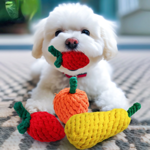Pet Dog Toy Supplies Knot Toys Bite Resistant Grinding Toys Fruit Orange Pear Strawberry Knot Dog Toys