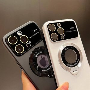 iPhone Magnetic Bracket Large Window Goggles Frosted PC Phone Case