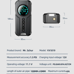 Rapid Inflate: Compact Tire Inflator for Quick 1-Minute Fills