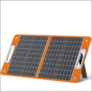 Flashfish 18V/60W Foldable Solar Panel, MPPT Portable Solar Charger with DC Output for Flashfish 151Wh/166Wh/222Wh(Sold Separately), PD Type-c/QC3.0 f