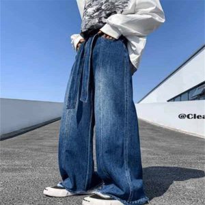 Men's Washed Burr Lace Up Boyfriend Jeans