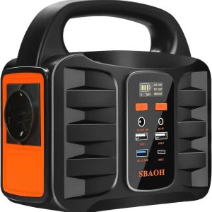 Portable power station 99Wh, SBAOH 150W solar generator battery with AC/USB output, mobile power generator for travel/camping/outdoors/emergency