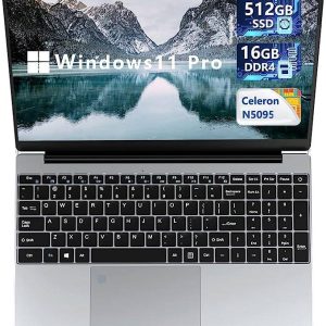 KUU YEPBOOK 15.6 inch Notebook, 16GB LPDDR4 512GB SSD ROM Window 11 Pro Laptop PC, Intel Celeron Processor Mini-HDMI, USB 3.0 WiFi Bluetooth Laptop