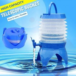 Outdoor camping telescopic folding water storage bucket drinking