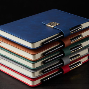 Manufacturers wholesale a5 notebook set business gift retro notepad hand account book soft leather cover printed logo