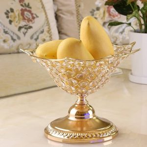 Crystal metal fruit tray fruit basket crafts senior hotel home art crafts decoration