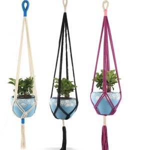 Colourful Cotton Rope Netting Gardening Green Flower Pot Hemp Rope Hanging Netting Flower Pot Hanging Basket Netting