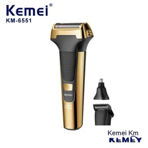 KM-1428 Multifunctional Nose Hair Trimmer 3-in-1 Reciprocating Electric Razor for Men