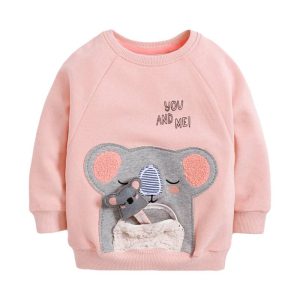 Children's sweatshirt autumn and winter new knitted embroidered long sleeve girls' sweatshirt
