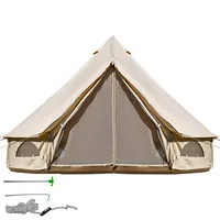 New design 4-Season 5-8 People Large Waterproof Cotton Canvas Bell Tent With Stove for Camping Parties(4M Dia)