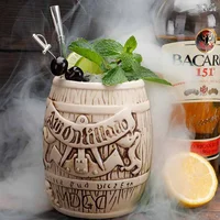 custom design solid color ceramic tiki mug