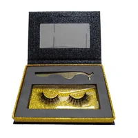 New hot custom eyelashes box with mirror and tweezers 100% siberian 3d mink eyelashes