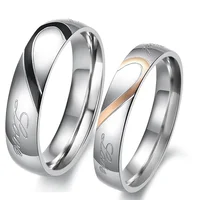 Personalized Custom Engravable Heart Arabic Style Engagement Wedding Ring Set Couple