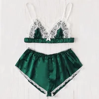 satin slip sexy lingerie silk set