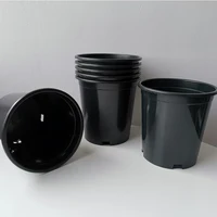 Factory Price Outdoor Garden Round Black Plastic Flower Pot Nursery Plant Pots