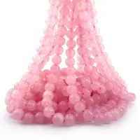 Natural Rose Quartz Gemstone Round Loose Beads for Jewelry Making