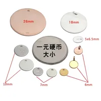 Wholesale DIY Custom Logo 925 Sterling Silver Small Plate Circle Tag Pendant Charm