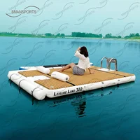 Leisure Land 422 4m teak effective inflatable water mat wood look floating pontoon island dock platform factory