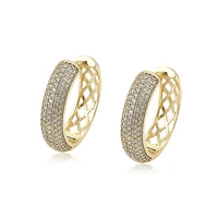 98392 Xuping 2019 new arrival 14k gold plated zircon fashion huggies earring