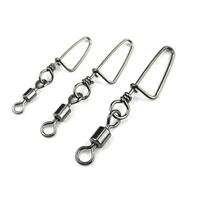 Wholesale Stainless Steel Fishing Bearing Swivels Interlock Rolling Swivel with Hooked Snap Fishing Hook Connector Tackle