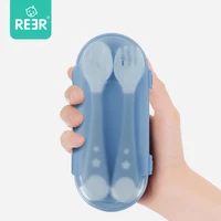 Eco friendly tableware kids feeding set reusable travel bendable kids training spoon and fork baby set