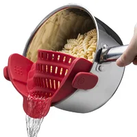 Kitchen Gizmo Snap N Strain Strainer, Clip On Silicone Colander, Fits Pots and Bowls - Multi Color - 2 Size