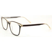 Optical decoration black acetate square sample eyeglass frame