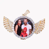 WTS-Q20008 DIY custom diamond hip hop picture necklace pendant wing photo pendant