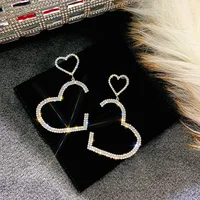 2020 heart shape rhinestone earrings yiwu