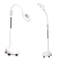 White  Magnifying Lamp Led Cool White Flexible Beauty Nail Microblading Hair Salon Floor Lamp For Permanent Makeup With Wheel