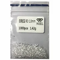Wholesale 12# round 1mm loose synthetic white corundum gem stone price sapphire gemstone for ring jewelry
