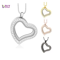 Wholesale Mixed Styles Magnetic Glass Floating Charm Lockets Heart locket