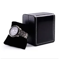 Ready To Ship!!Wholesale Custom Black Birthday Gift Box Packing Watch Packaging Box Creative PU Leather Luxurious Watch Box