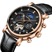 Branded luxury quality automatic mechanical wrist watch moon phase watch
