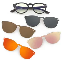 2020 polarized men magnetic clip on sunglasses anti blue light blocking 5 in 1 wooden eyewear sun glasses