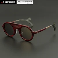 Top quality latest fashion acetate round frame sunglasses with 4 color