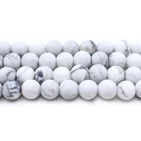 New bead matte frosted white howlite stone round stone beads for bracelets jewelry making (AB1566)