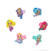 Kids Girls PVC Cute Mermaid Ring Silicone Rings Large Medium Small Size available Various Style to Choose