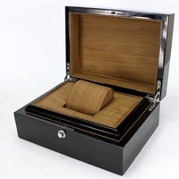 high quality black men women watch box with pillow wooden display case
