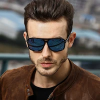 A523 SPUKA High quality OEM print custom logo Big frame Men fashion mirror polarized square sunglasses 2019 for driving